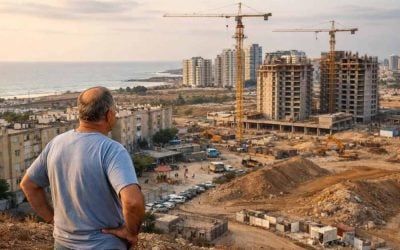 Aerial view of urban development and expansion plans in Kiryat Yam Neighborhood D