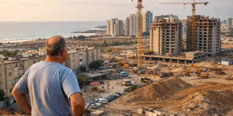 Aerial view of urban development and expansion plans in Kiryat Yam Neighborhood D