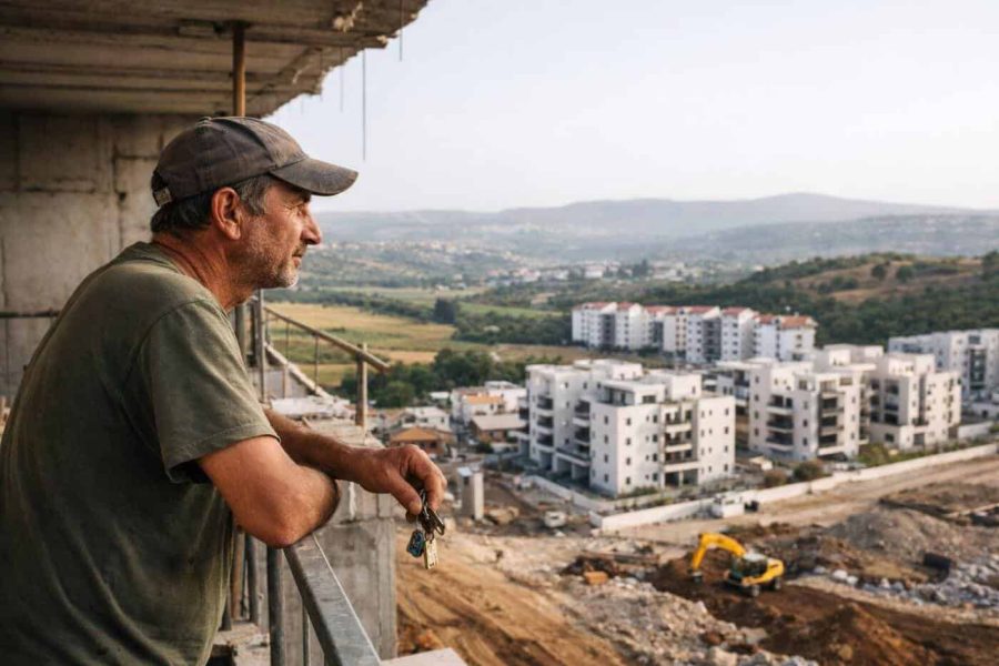 Map of Israel comparing real estate trends in the North and Center regions