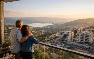 Panoramic view of the new residential neighborhood construction in Nof HaGalil, Northern Israel