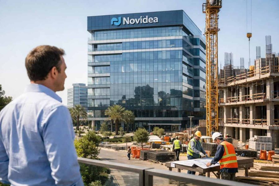 Exterior view of Infinity Park in Ra'anana, the new site of Novidea's strategic office expansion