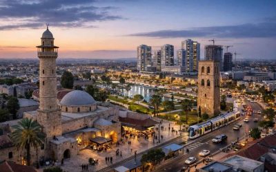 Architectural rendering of the Ramla Reborn urban renewal project featuring modern residential towers and green spaces in Central Israel