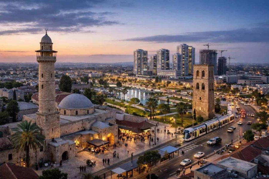 Architectural rendering of the Ramla Reborn urban renewal project featuring modern residential towers and green spaces in Central Israel