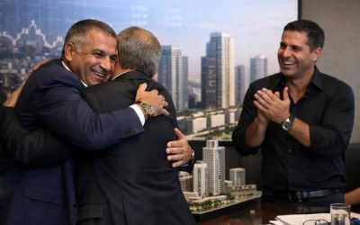 Israel Canada and Acro real estate company logos signifying a 3.1 billion shekel merger