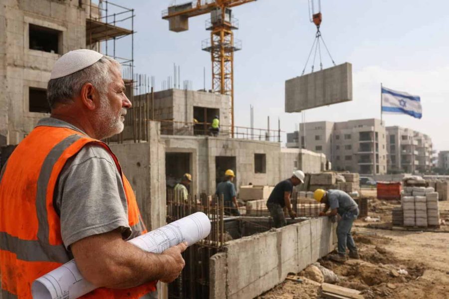 Construction site representing the Jewish Agency's new housing project in the Gaza Envelope