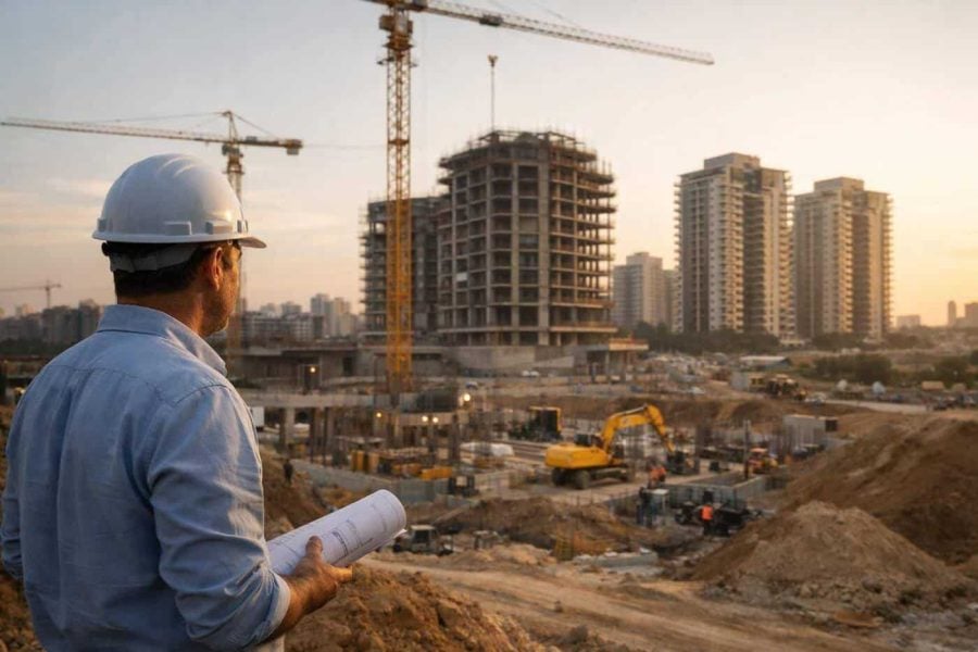 Construction site and future development plans for the Eleph Complex in Rishon LeZion