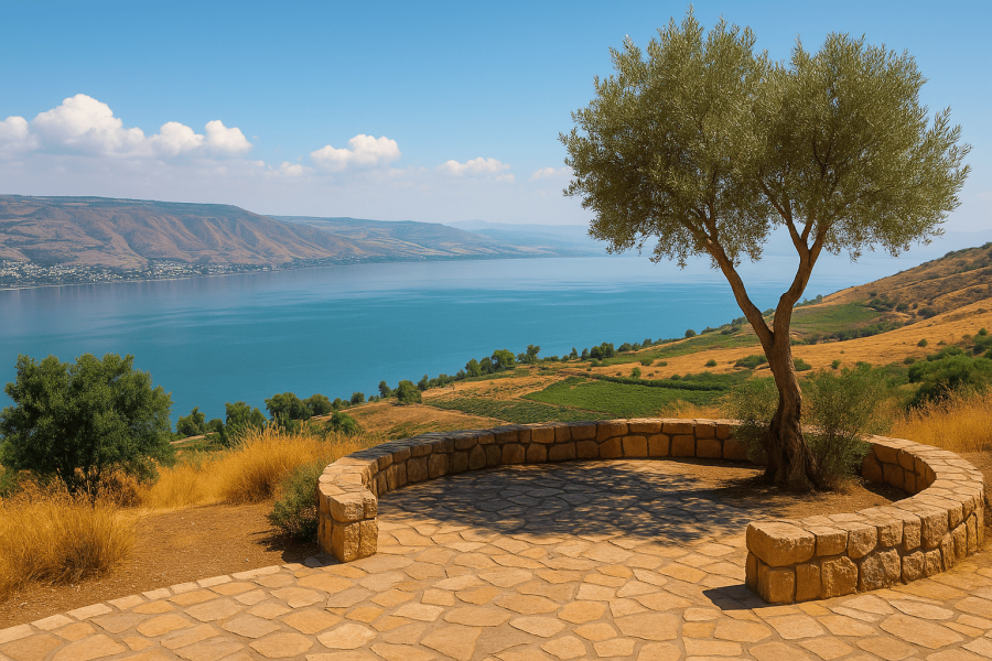 Infrared photo of tree by a serene body water.