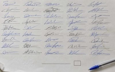 signed and scribbled petition for mechir lemishtaken dira behachana sheet