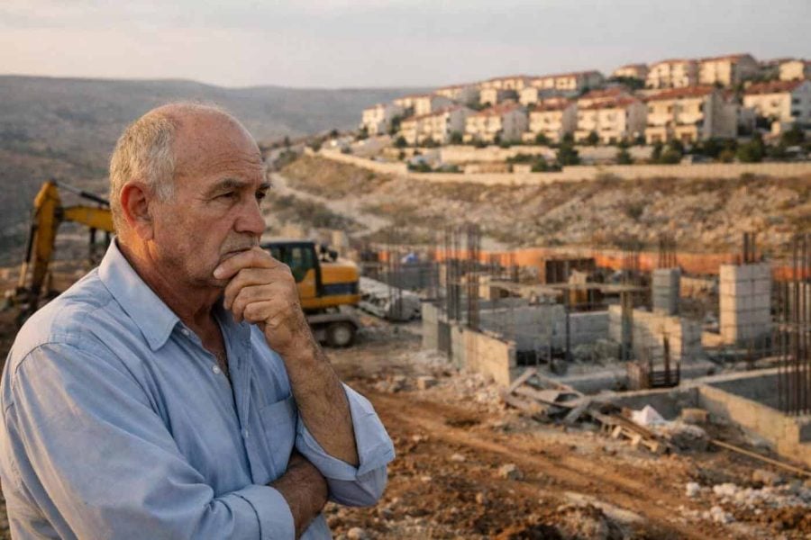 Construction cranes and financial ledger representing Israel land tender results