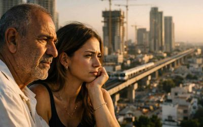 Givatayim city skyline featuring modern high-rise towers and construction cranes amidst urban development