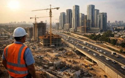 Rendering of the new mixed-use skyline development in Hod HaSharon along Route 531