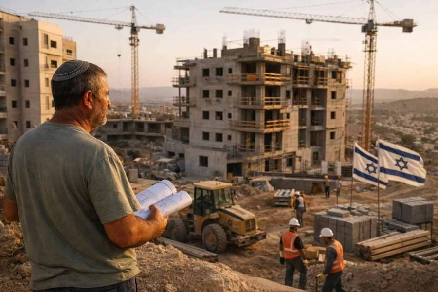 Construction site of new residential housing developments in Dimona, Arad, and Nahariya, Israel