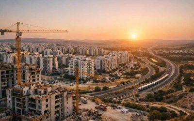 Modern residential housing construction and skyline in Modi’in, Israel