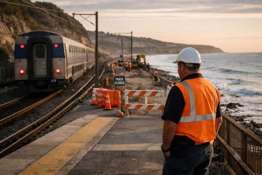 Coastal rail infrastructure maintenance and track upgrades