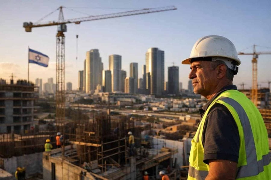 Modern Israeli city skyline with construction cranes illustrating real estate market shifts and corporate development