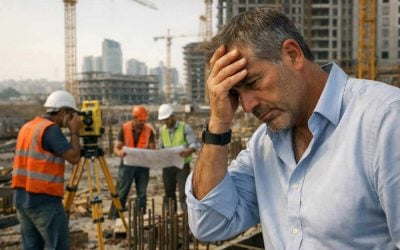 Land surveyor equipment on a construction site representing real estate due diligence