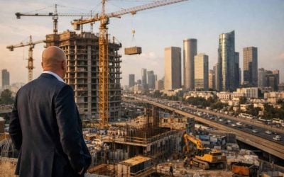 Tel Aviv skyline view representing Carasso Real Estate 1.27 billion shekel development project