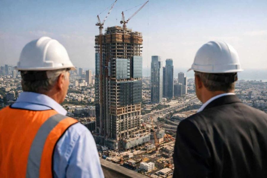 Rendering of the new Amot and Raved skyscraper project adding to the Tel Aviv skyline