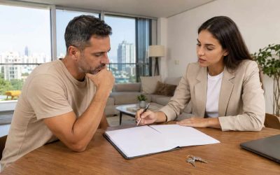 Homeowner discussing pricing strategy before selling an apartment in Israel