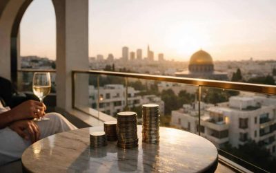 Modern residential apartment buildings in a high-growth Israeli neighborhood