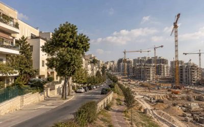 Contrasting Israeli residential street and new construction area showing a split housing market