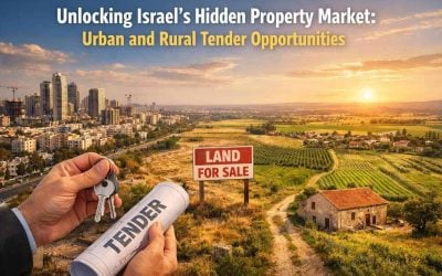 Urban skyline and rural landscape representing hidden real estate tender opportunities in Israel