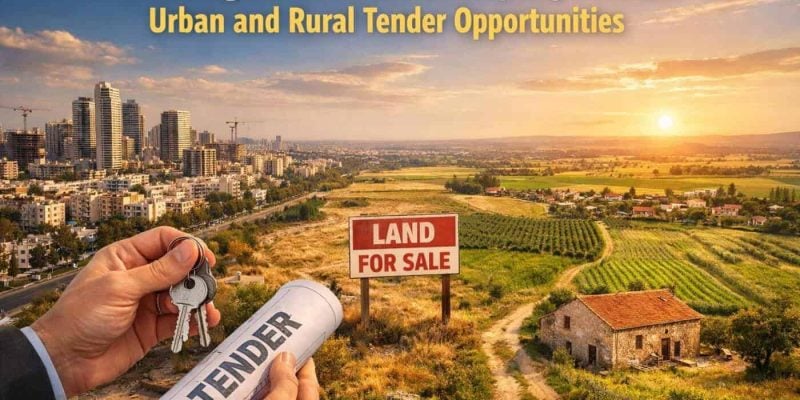Urban skyline and rural landscape representing hidden real estate tender opportunities in Israel