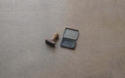 worn stamp and dried ink pad
