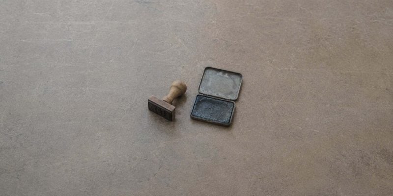 worn stamp and dried ink pad